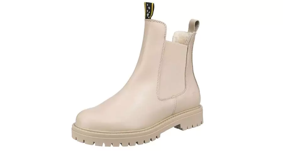 Lässige Winter-Stiefeletten von J&F mit warmem Futter in Creme