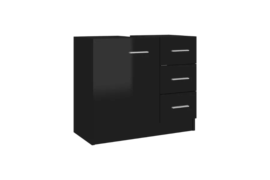 vidaXL Waschbeckenunterschrank 63x30x54cm schwarz
