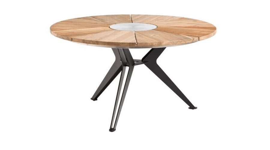 Niehoff Nexor Gartentisch Ø140cm Stahl/Teak recycelt braun