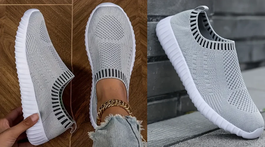 Leichte, atmungsaktive gestrickte Damen-Sportschuhe