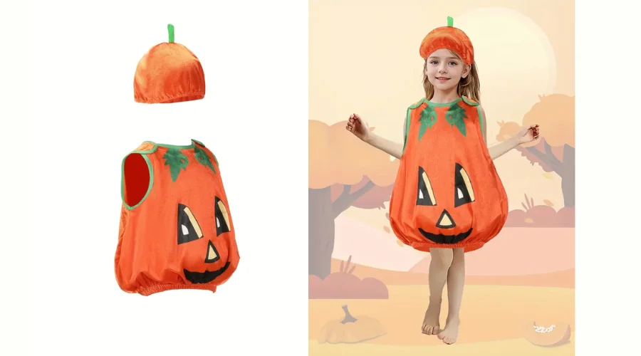 Niedliches Kürbis-Anziehoutfit für Mädchen