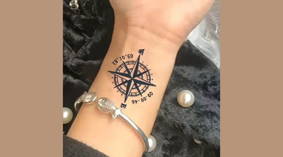 Wasserdichte temporäre Tattoo-Aufkleber mit Kompass