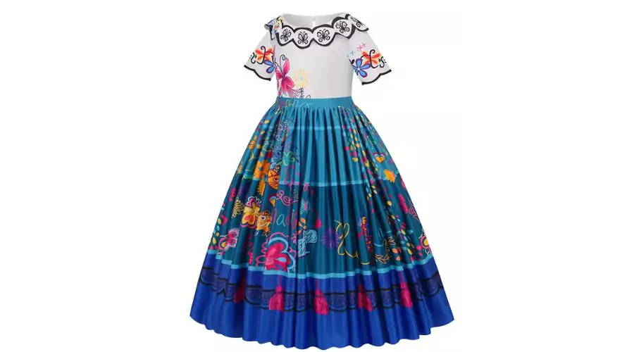 Buntes Prinzessinnenkleid mit Blumendruck für Mädchen